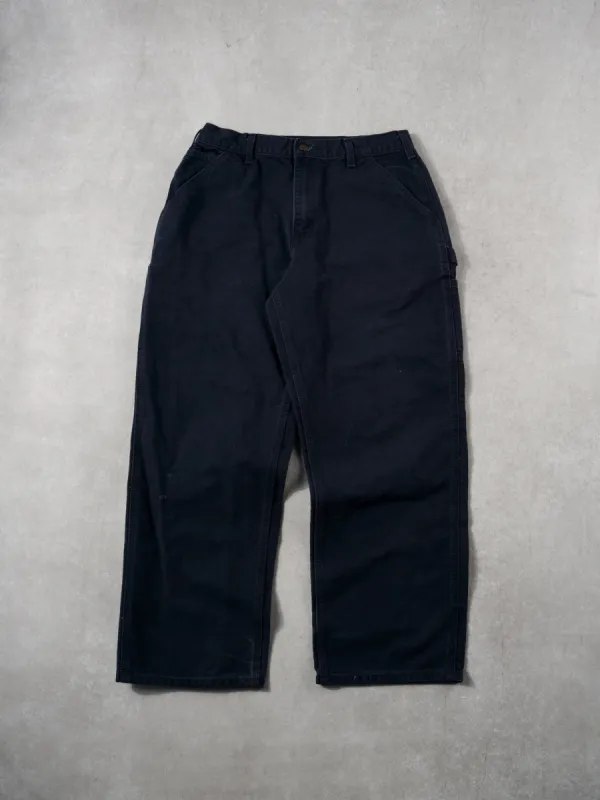 Vintage Dark Navy Blue Carhartt Dungaree Carpenter Pants (32 x 30) sold by Rebalance Vintage