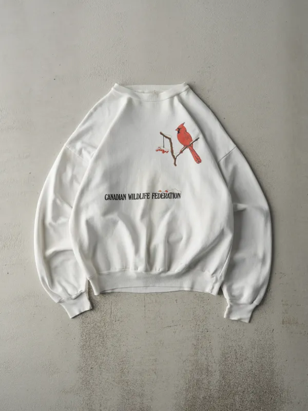 Vintage 90s White Canadian Wildlife Federation Crewneck (M/L) sold by Rebalance Vintage