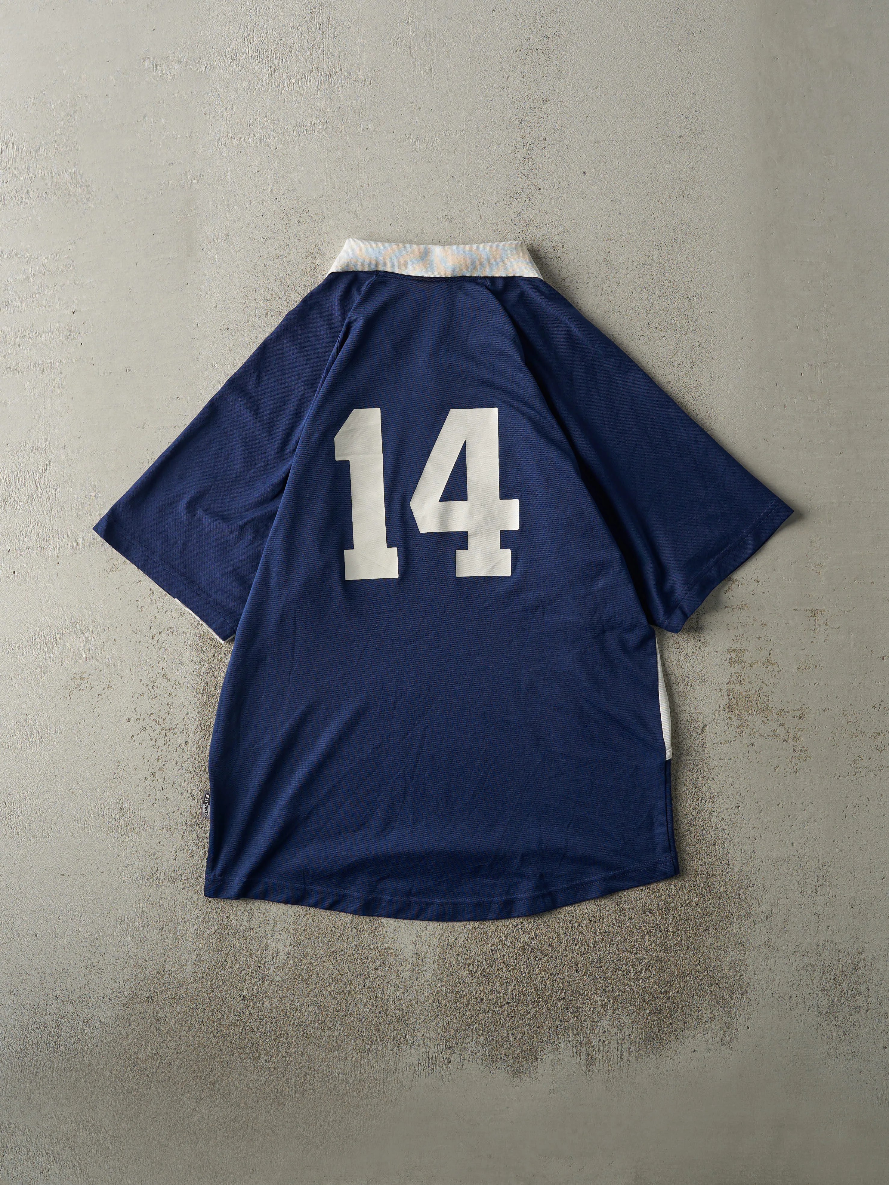 Vintage Y2K Navy Blue Adidas Soccer Jersey (M) sold by Rebalance Vintage product image thumbnail 3