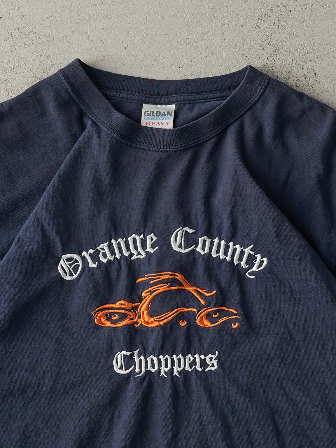 Vintage Y2K Navy Blue Embroidered Orange County Choppers Tee (M) sold by Rebalance Vintage product image thumbnail 2