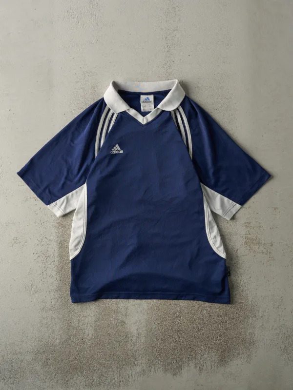 Vintage Y2K Navy Blue Adidas Soccer Jersey (M) sold by Rebalance Vintage