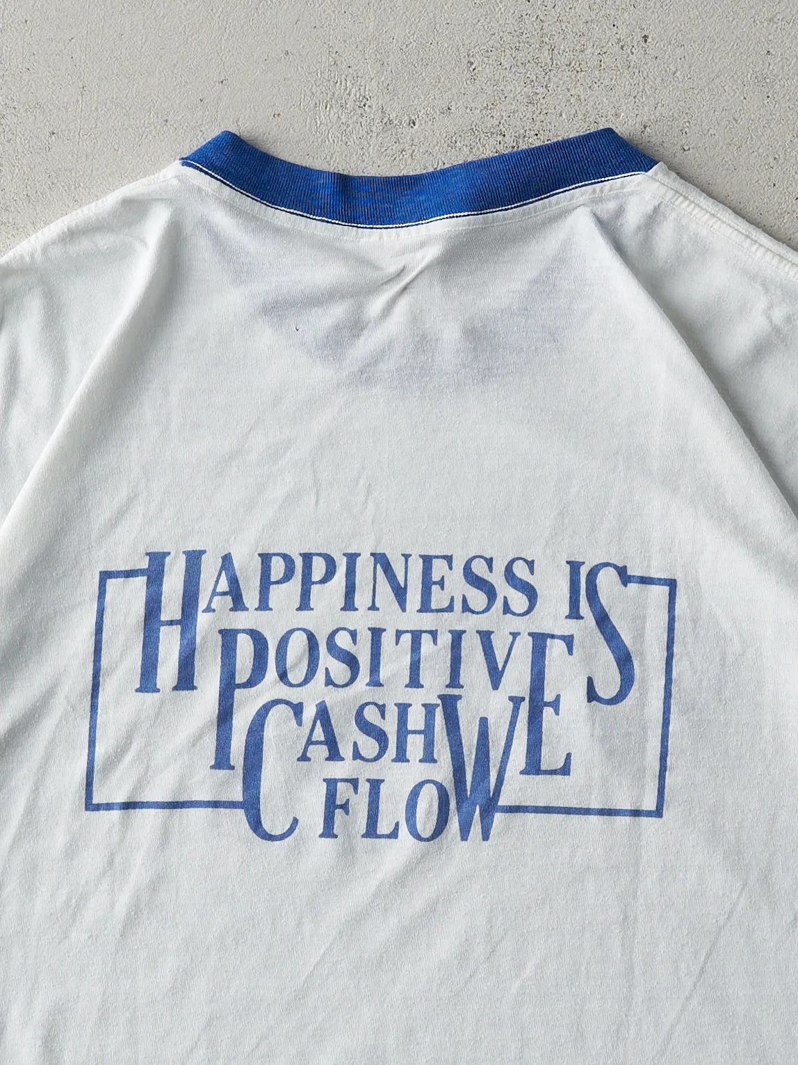 Vintage 80s White and Blue USPA & IRA Ringer Tee (M) sold by Rebalance Vintage product image thumbnail 4