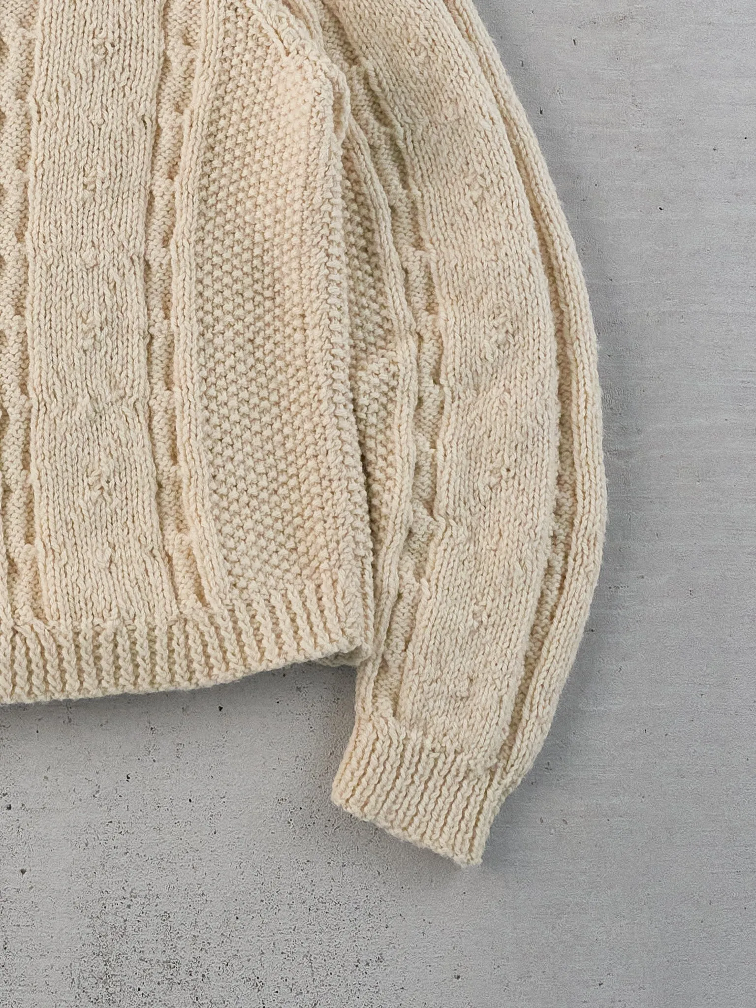 Vintage 80s Cream Knit Patterned Turtleneck (XS) sold by Rebalance Vintage product image thumbnail 3
