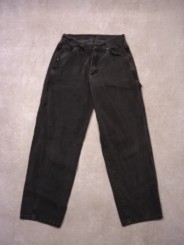 Vintage 90s Washed Dark Grey Lee Carpenter Pants (30x31) sold by Rebalance Vintage