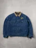 Vintage 90 Blue Stormrider Mustang "KMC Mining" Denim Sherpa Jacket (XL) sold by Rebalance Vintage