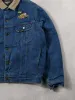 Vintage 90 Blue Stormrider Mustang "KMC Mining" Denim Sherpa Jacket (XL) sold by Rebalance Vintage