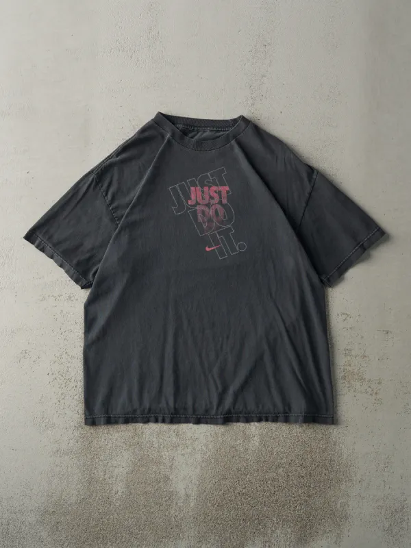 Vintage Y2K Black Nike "Just Do It" Tee (L) sold by Rebalance Vintage