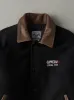 Vintage 90s Black UFCW Union Wool and Leather Varsity Jacket (M) sold by Rebalance Vintage