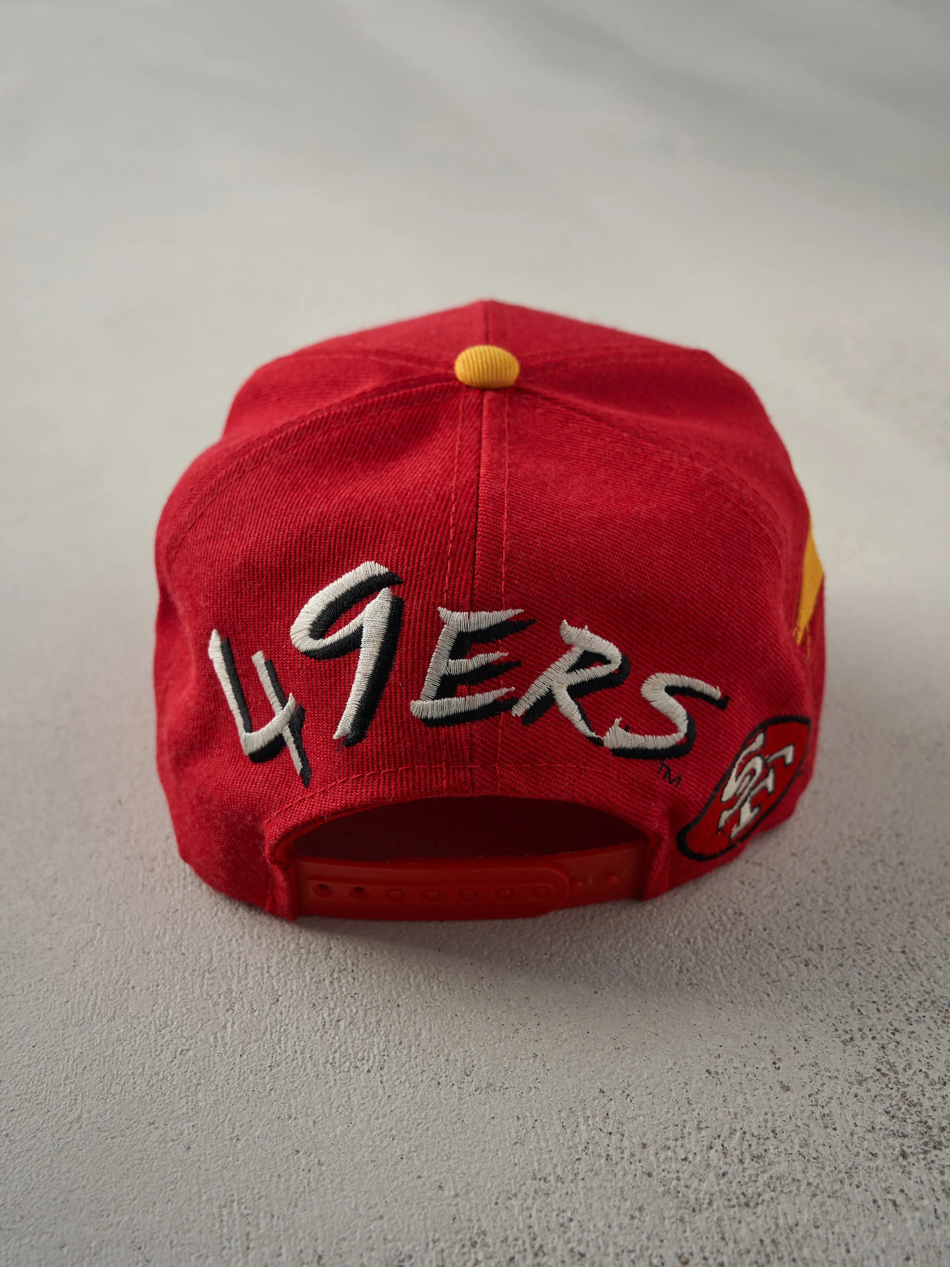 Vintage 90s Red San Francisco 49ers Embroidered Snapback Hat sold by Rebalance Vintage product image thumbnail 3