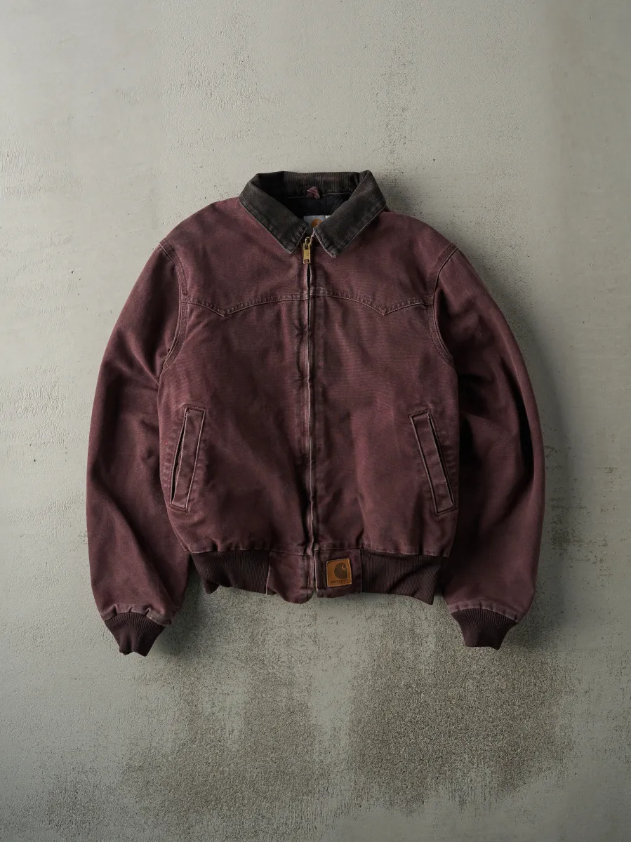 Vintage 90s Washed Burgundy Carhartt Santa Fe Jacket (M