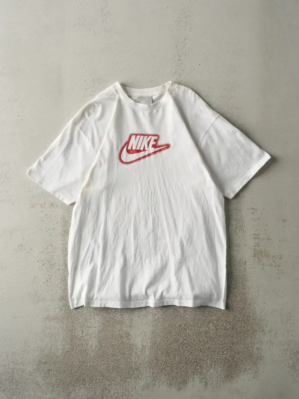 Vintage Y2K White & Red Nike Logo Tee (M) sold by Rebalance Vintage
