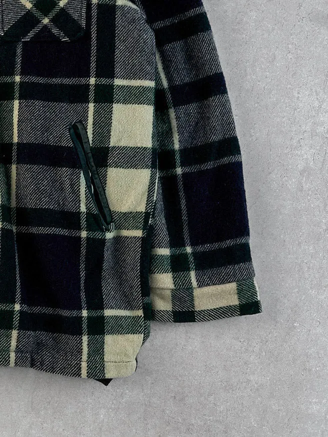 Vintage 90s Blue, Green and White Knit Plaid Zip Up (L) sold by Rebalance Vintage product image thumbnail 3