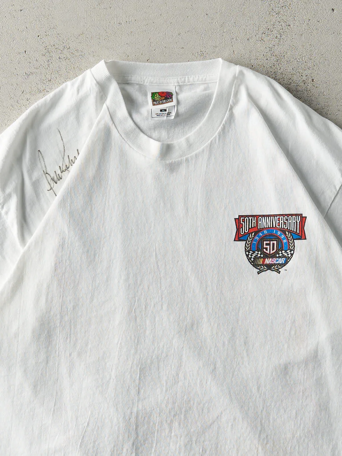Vintage 98' White Nascar 50th Anniversary Tee (L) sold by Rebalance Vintage product image thumbnail 3