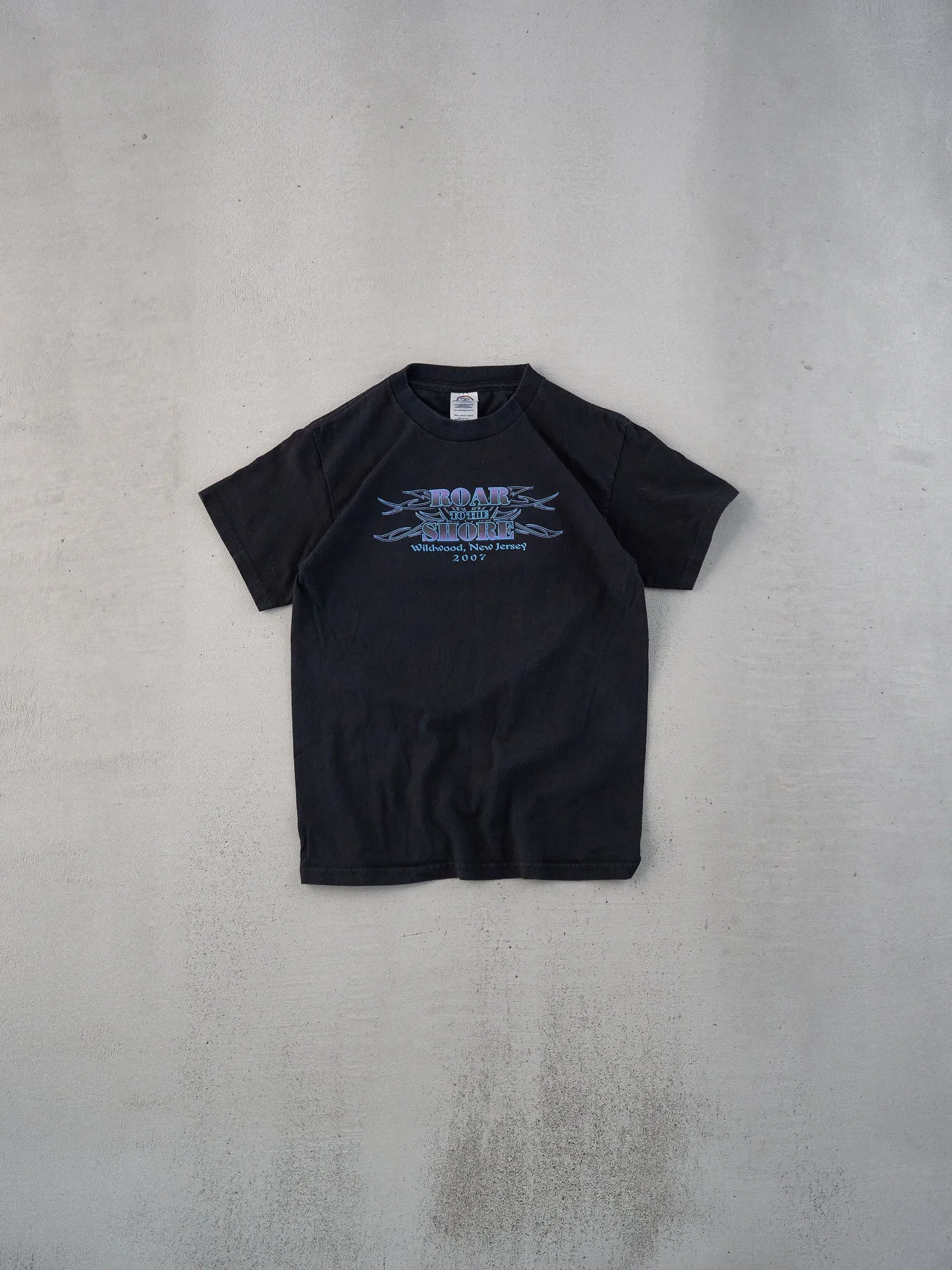 Vintage 07' Black Roar to the Shore Biker New Jersey Tee (XS) sold by Rebalance Vintage