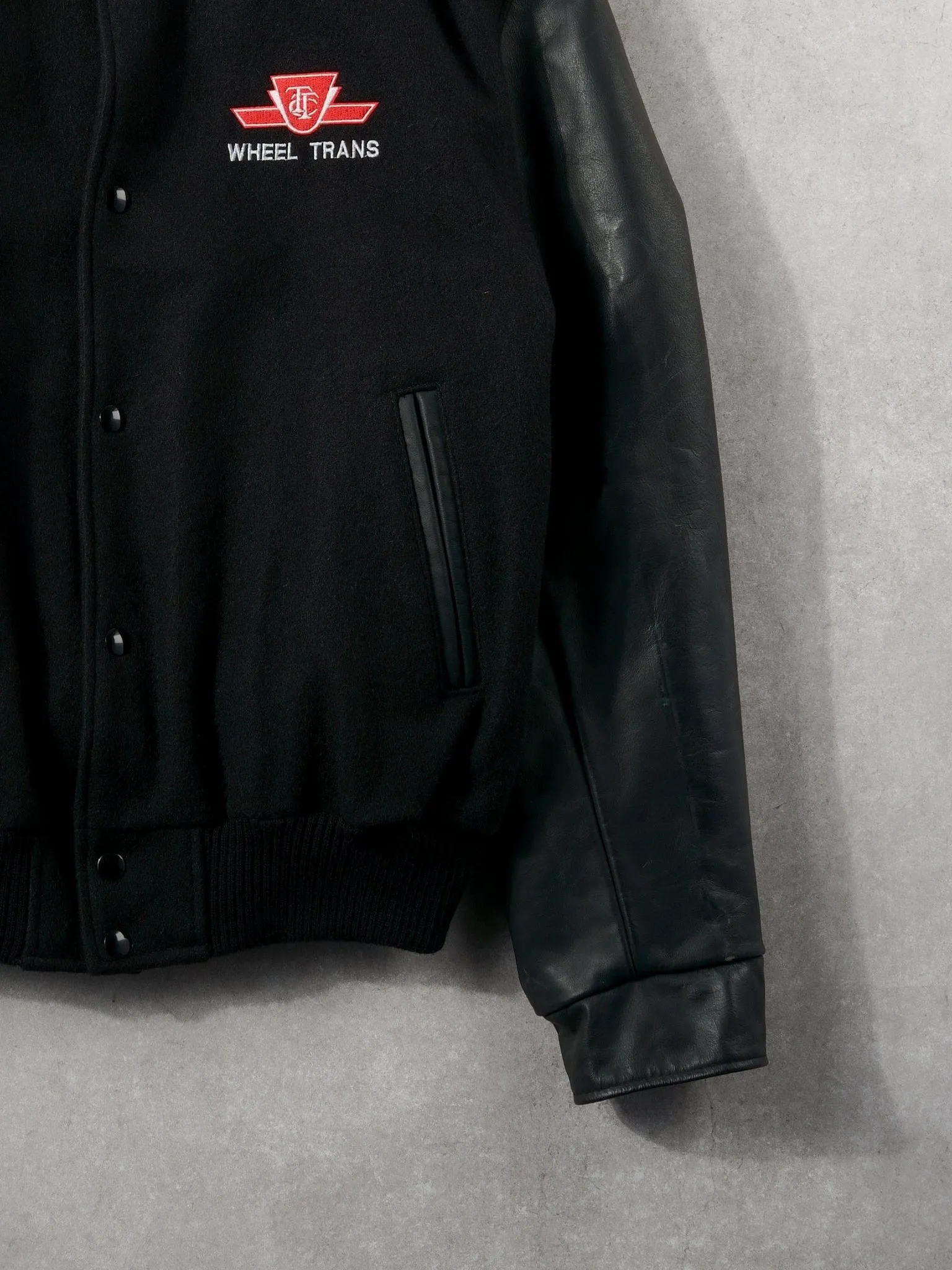 Black TTC Wheel Trans Ride The Rocket Bomber Jacket (L) sold by Rebalance Vintage product image thumbnail 5