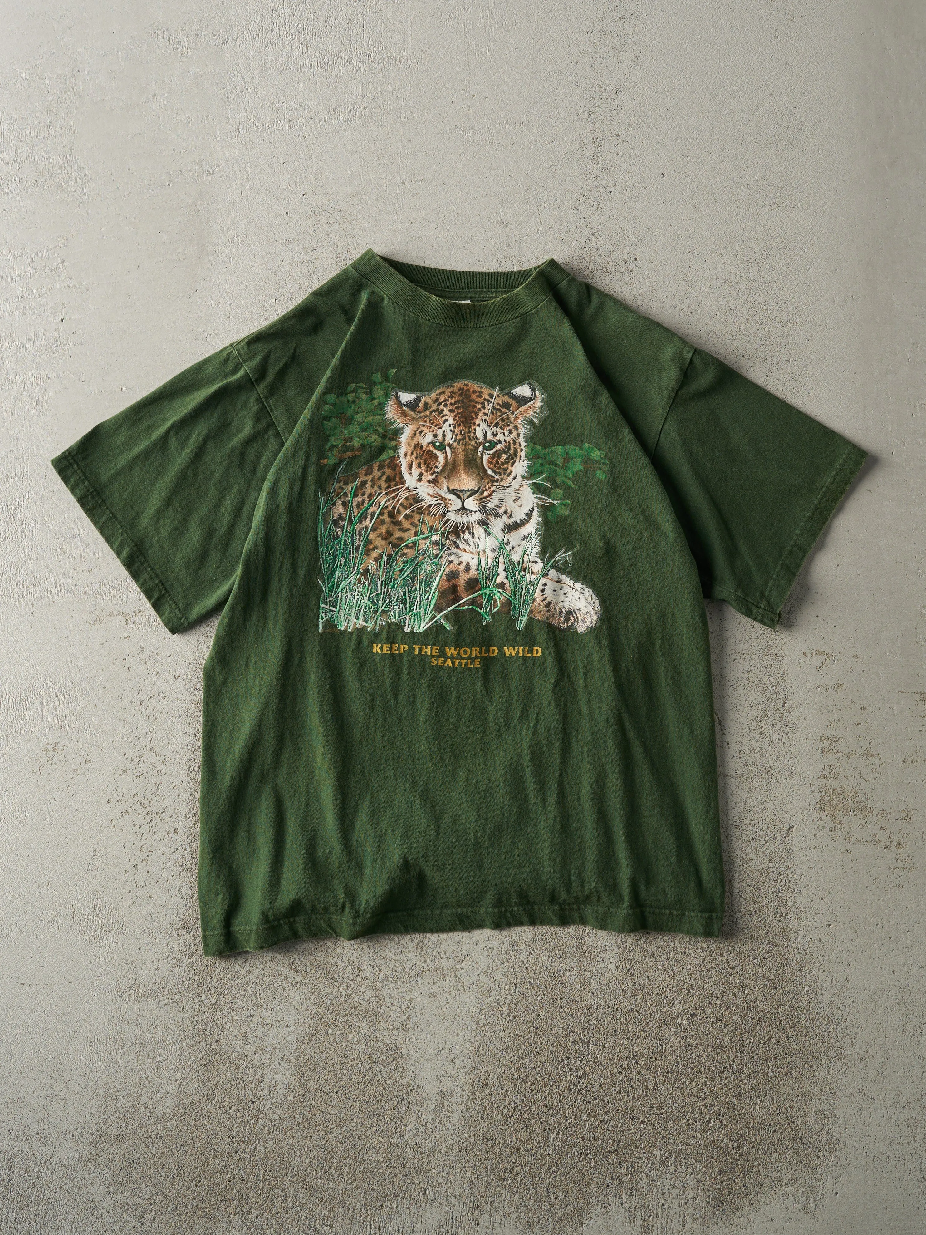 Vintage 90s Forest Green Keep The World Wild Seattle Tee (S) sold by Rebalance Vintage