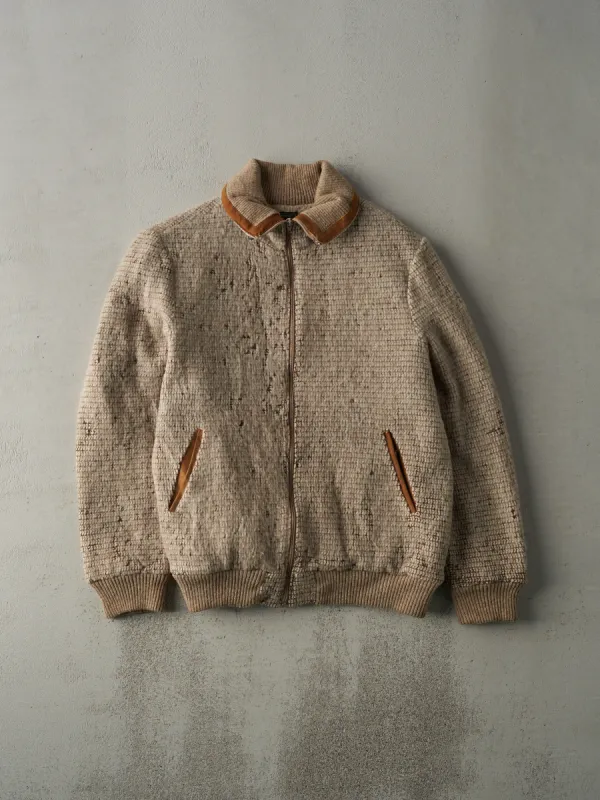 Vintage 60s Beige Marlboro Wool Knit Jacket (M) sold by Rebalance Vintage
