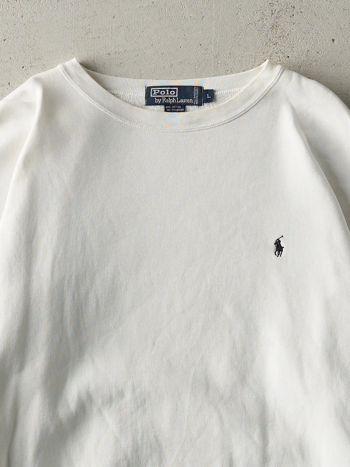 Vintage 90s White Polo by Ralph Lauren Crewneck (LXL) sold by Rebalance Vintage product image thumbnail 3