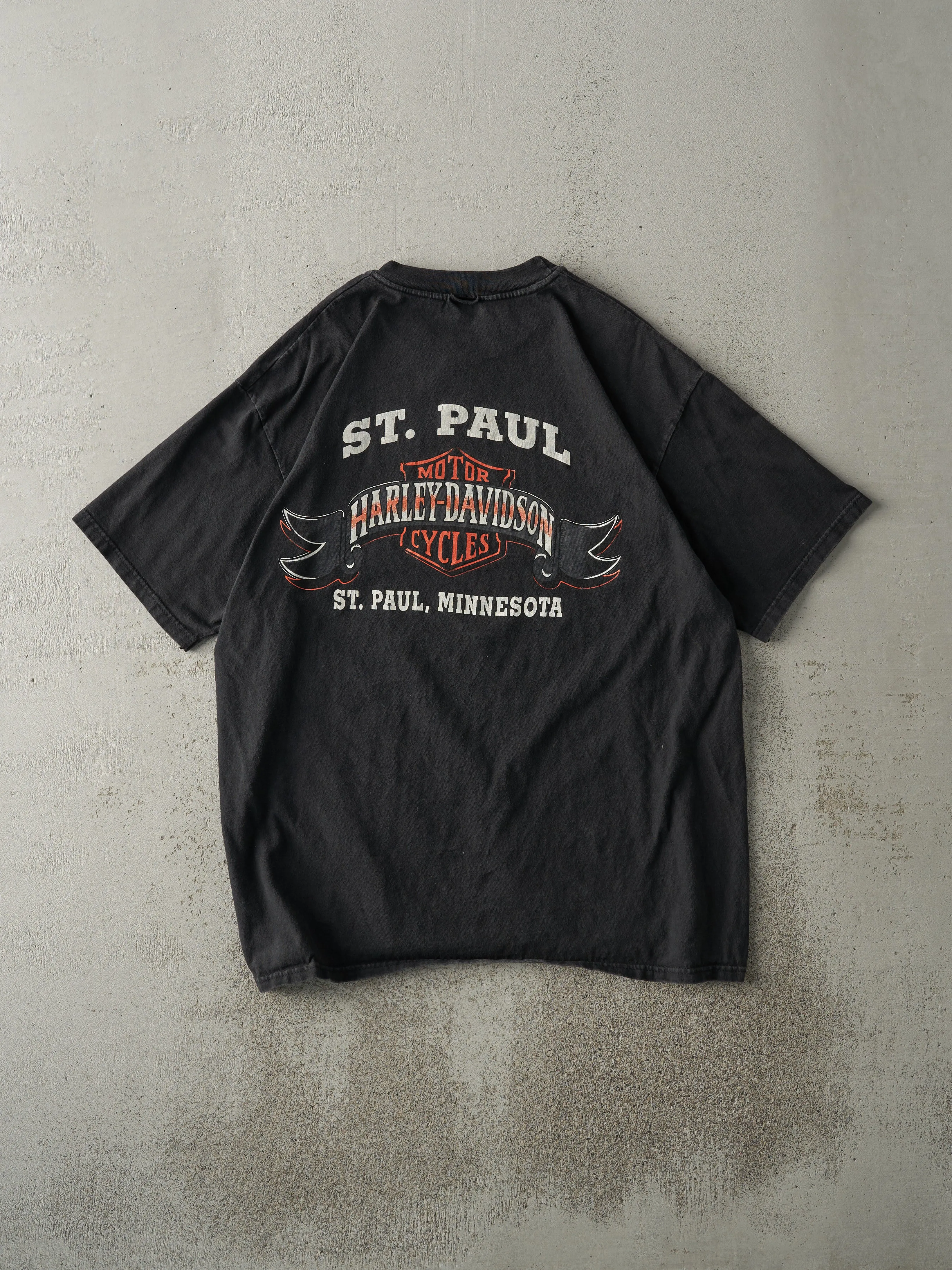 Vintage 97' Black St. Paul Minnesota Harley Davidson Tee (M) sold by Rebalance Vintage product image thumbnail 2