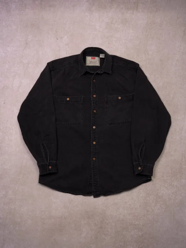 Vintage Y2K Washed Black Levi's Denim Button Up (S/M) sold by Rebalance Vintage