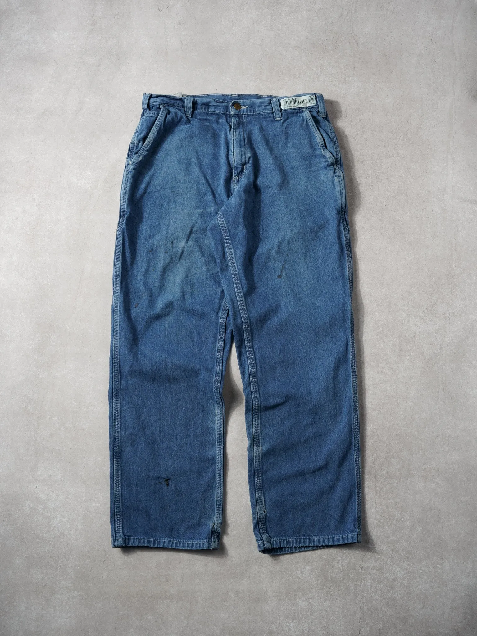 Vintage 90s Blue Carhartt Dungeree Fit Denim Carpenter Pants (34x30) sold by Rebalance Vintage