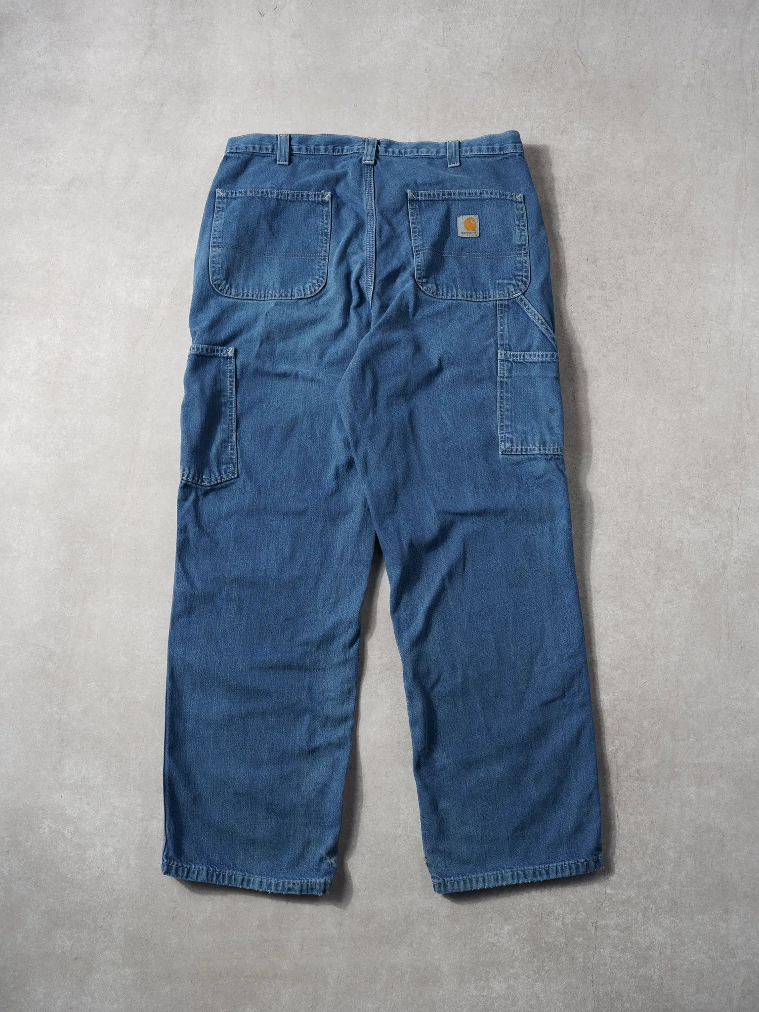 Vintage 90s Blue Carhartt Dungeree Fit Denim Carpenter Pants (34x30) sold by Rebalance Vintage product image thumbnail 2