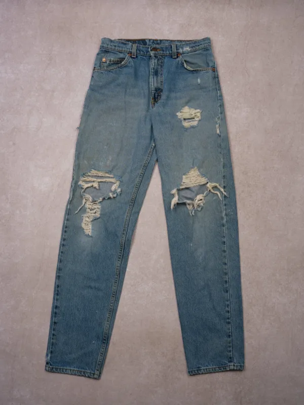 Vintage 90s Light Distressed Wash Levi's 550 Relax Fit Tappered Leg Denim Jean (28x32) sold by Rebalance Vintage