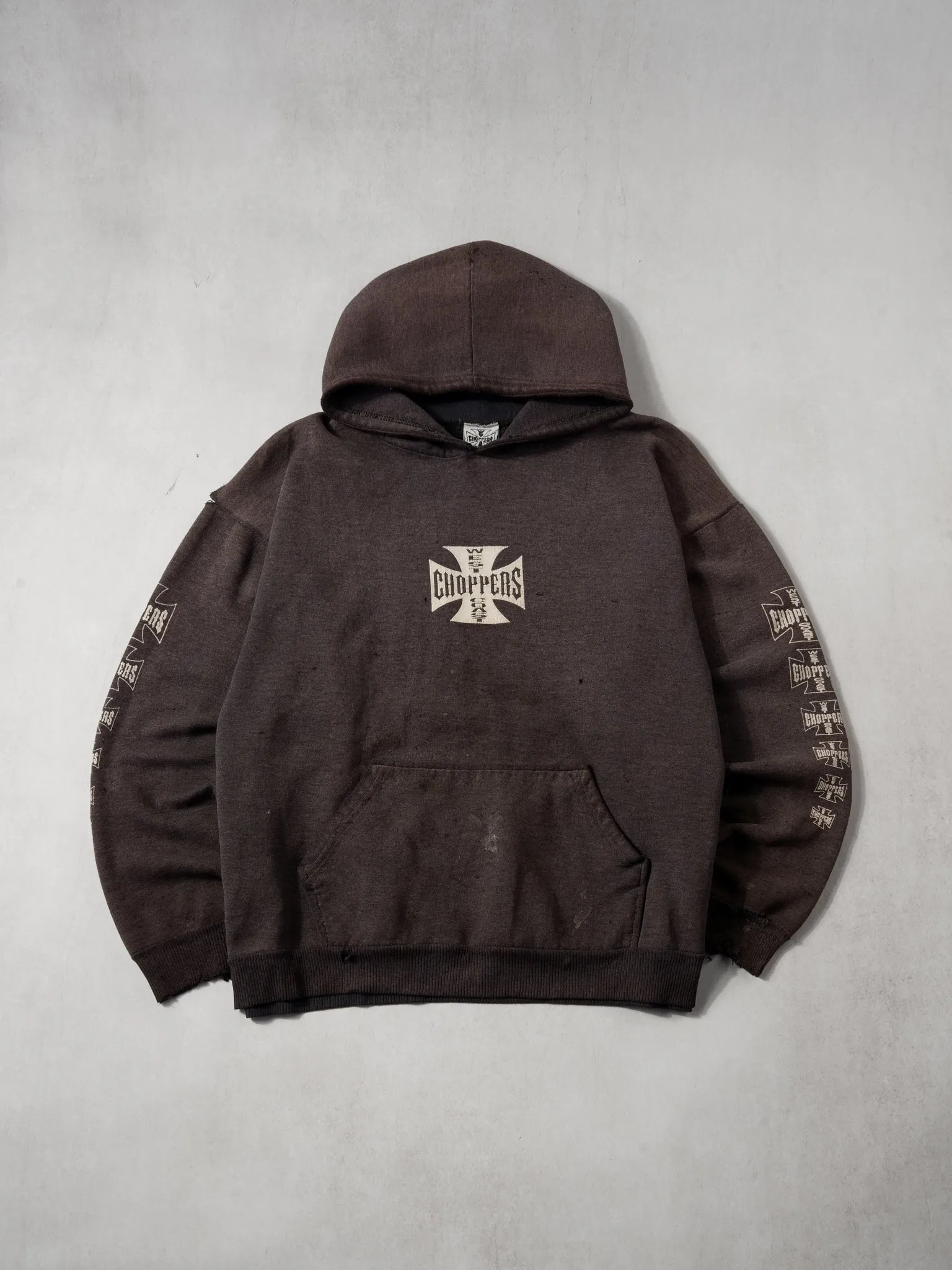 Vintage 90s Washed Black West Coast Choppers Emblem Hoodie (XXL) sold by Rebalance Vintage