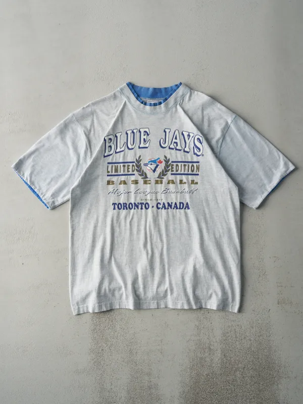 Vintage 92' Grey Toronto Blue Jays Double Neck Tee (M/L) sold by Rebalance Vintage