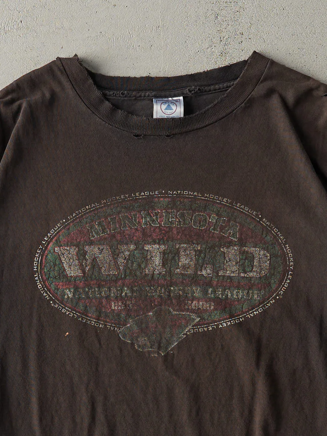 Vintage 00' Sun Faded Brown Minnesota Wild Tee (L) sold by Rebalance Vintage product image thumbnail 2