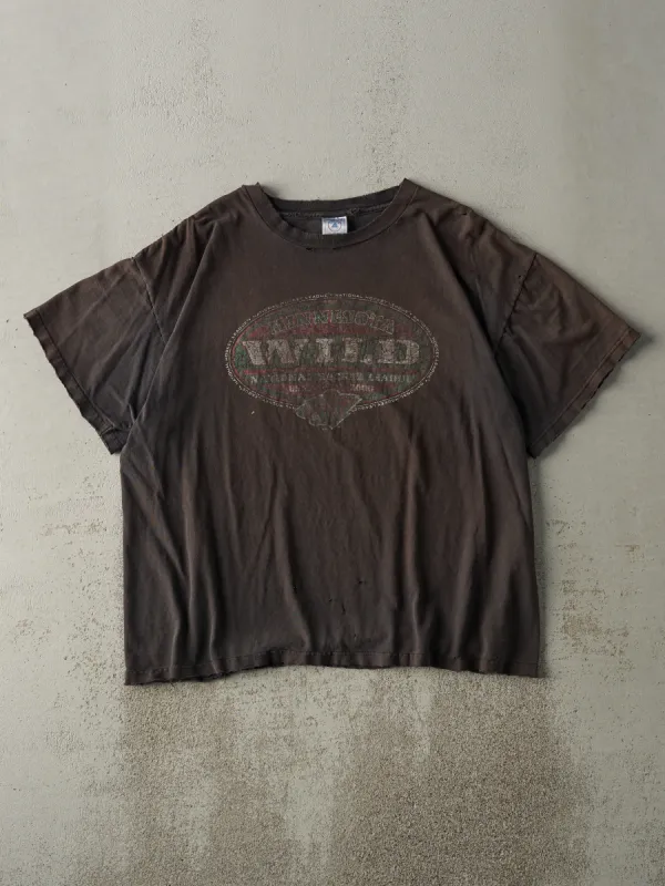 Vintage 00' Sun Faded Brown Minnesota Wild Tee (L) sold by Rebalance Vintage