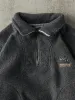 Vintage 90s Charcoal Grey Fleece Quarter Zip Sweater (S/M) sold by Rebalance Vintage