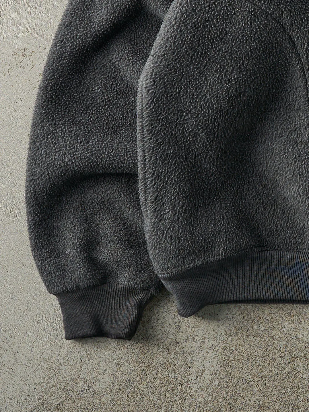 Vintage 90s Charcoal Grey Fleece Quarter Zip Sweater (S/M) sold by Rebalance Vintage product image thumbnail 3