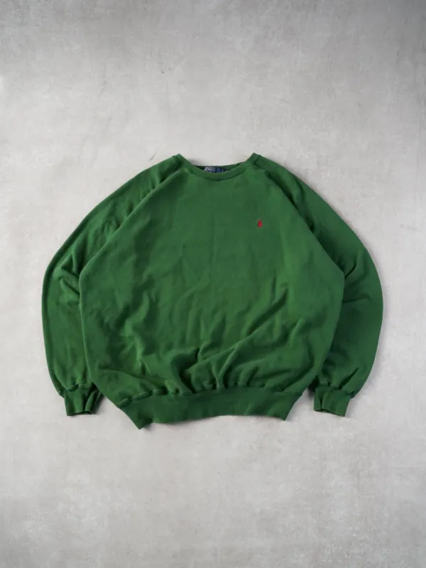 Vintage Green Polo By Ralph Lauren Blank Crewneck (XL) sold by Rebalance Vintage