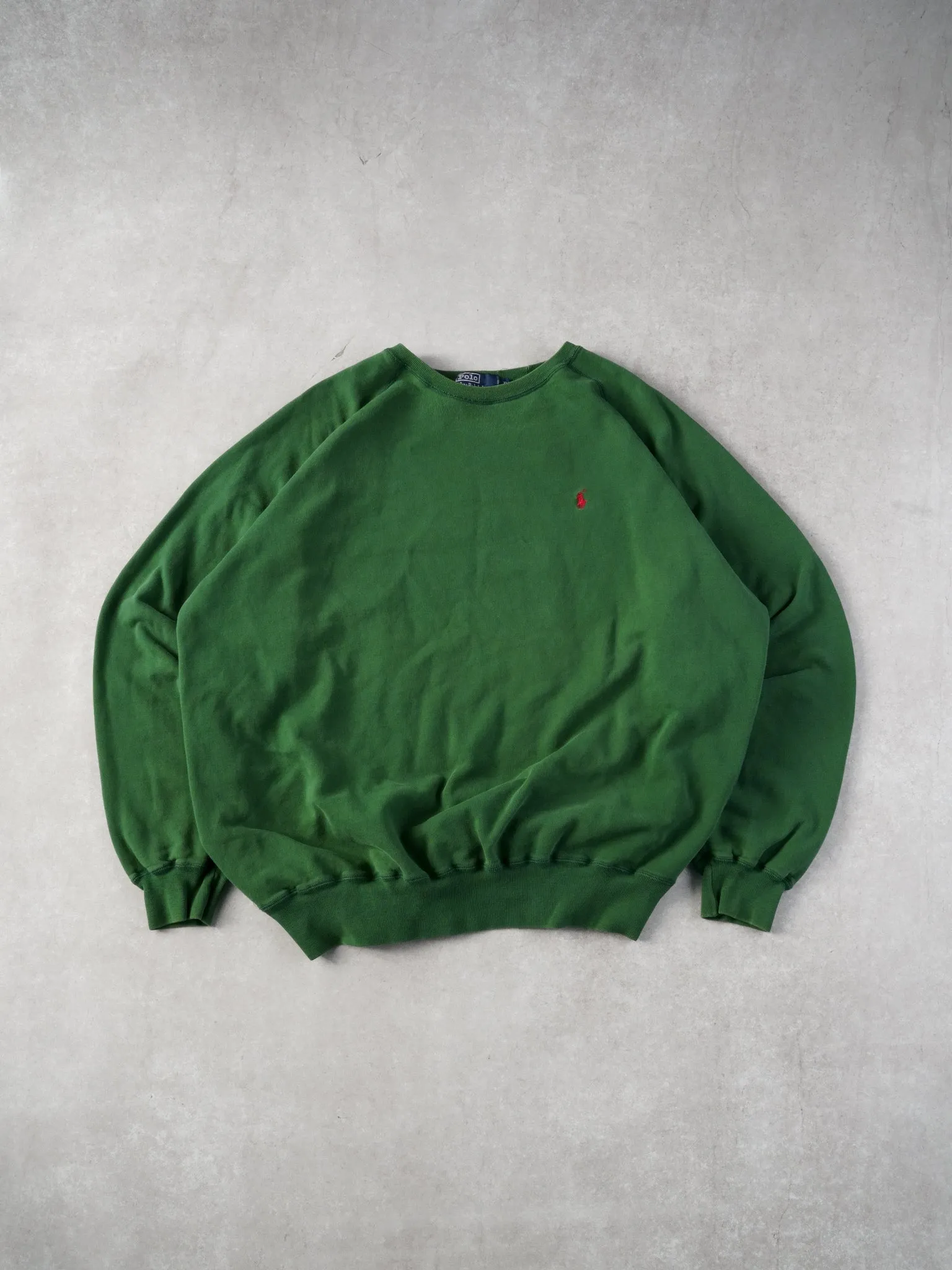 Vintage Green Polo By Ralph Lauren Blank Crewneck (XL) sold by Rebalance Vintage