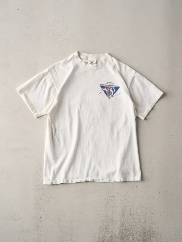 Vintage 90s White Smuglers Notch Ski Single Stitch Tee (S) sold by Rebalance Vintage