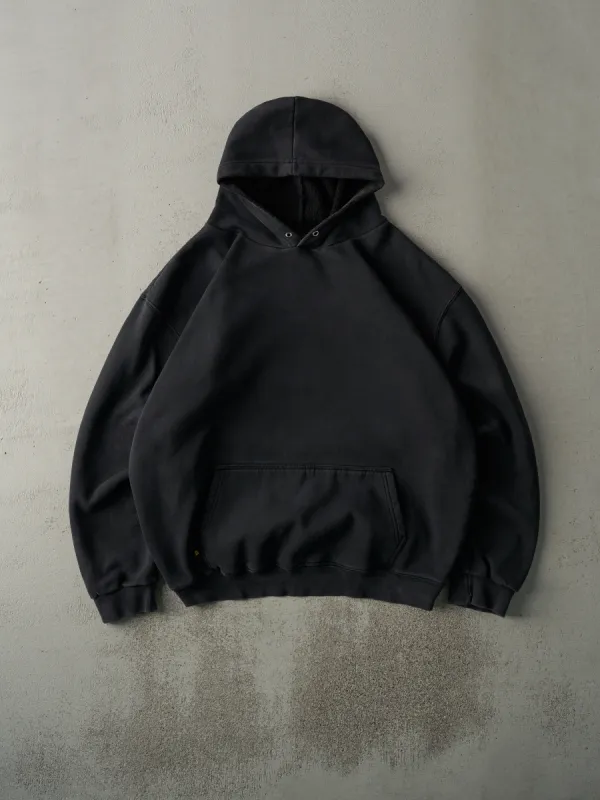 Vintage 90s Black Blank Flame Resistant Boxy Hoodie (XL) made by Rebalance Vintage