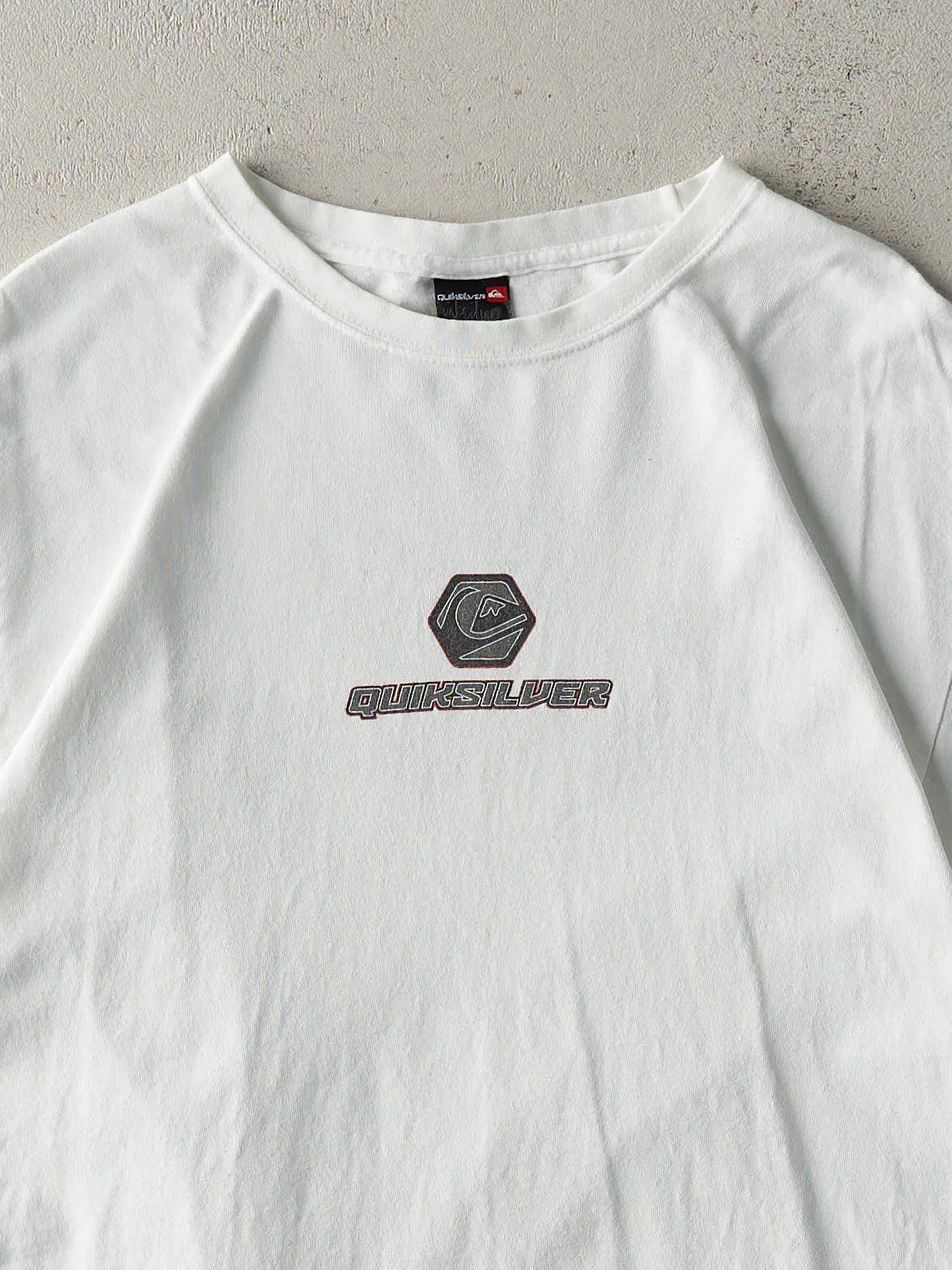 Vintage Y2K White Quiksilver Logo Tee (M) sold by Rebalance Vintage product image thumbnail 3
