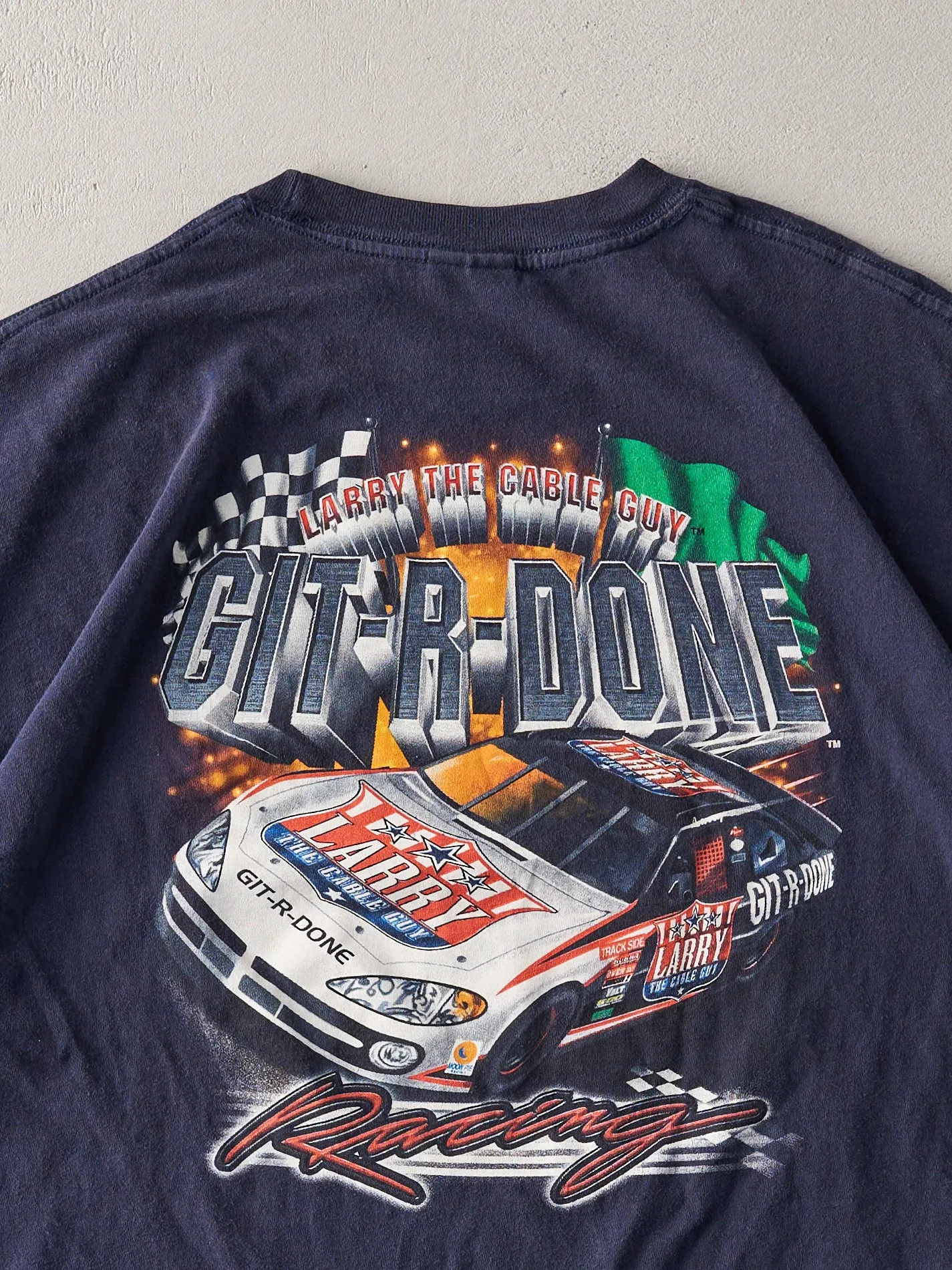 Vintage Navy Larry the Cable Guy Git-R-Done Racing Tee (L) sold by Rebalance Vintage product image thumbnail 4