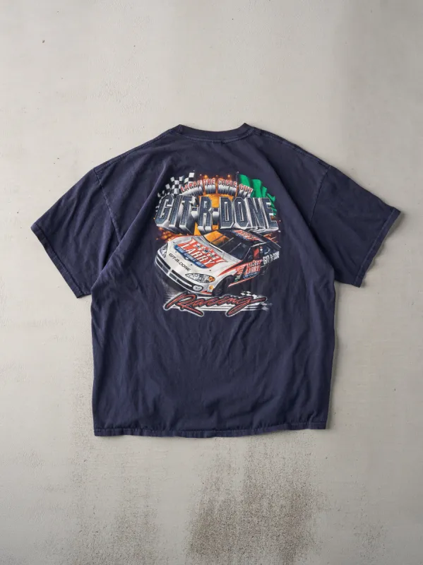 Vintage Navy Larry the Cable Guy Git-R-Done Racing Tee (L) sold by Rebalance Vintage