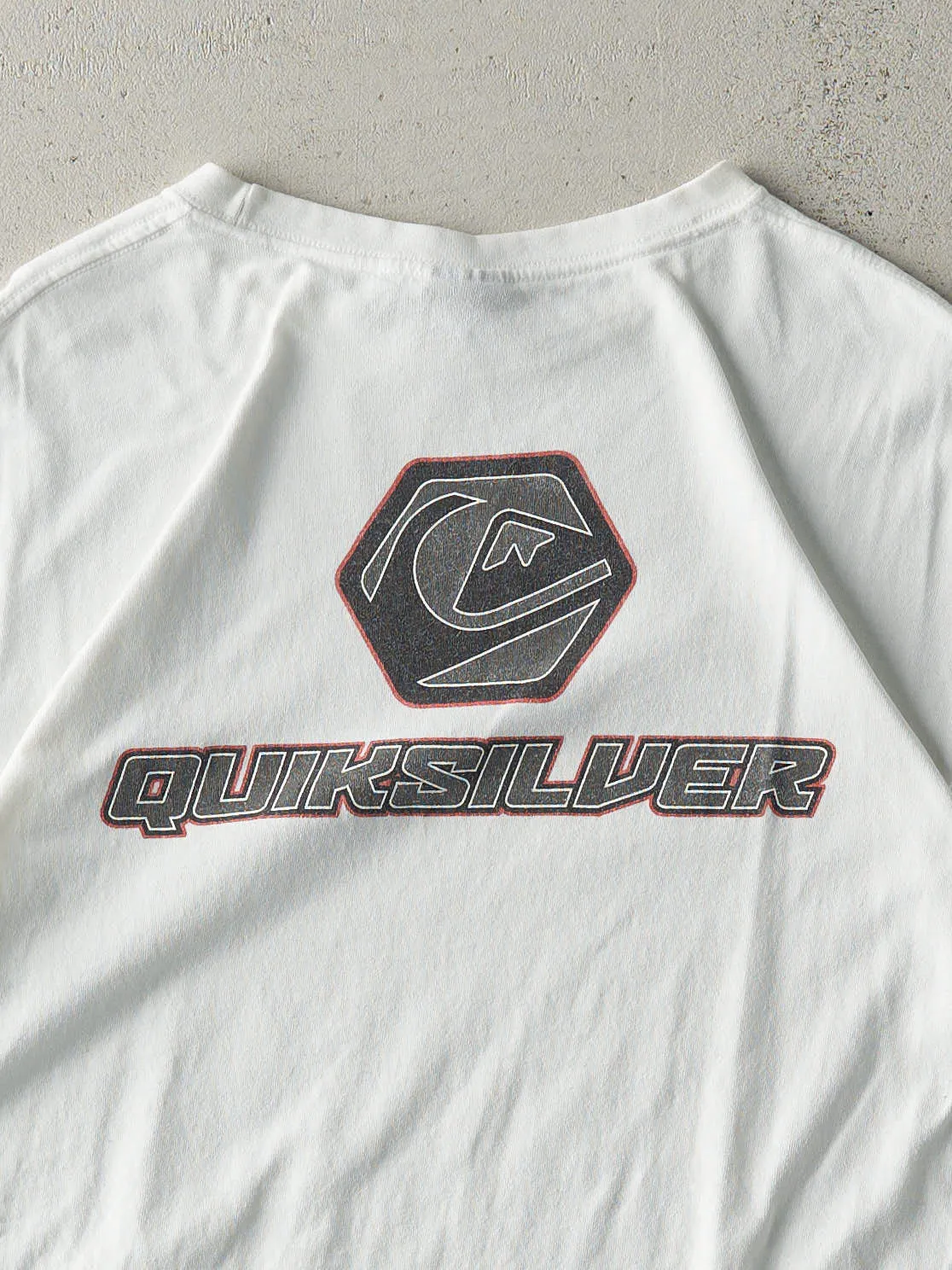 Vintage Y2K White Quiksilver Logo Tee (M) sold by Rebalance Vintage product image thumbnail 4