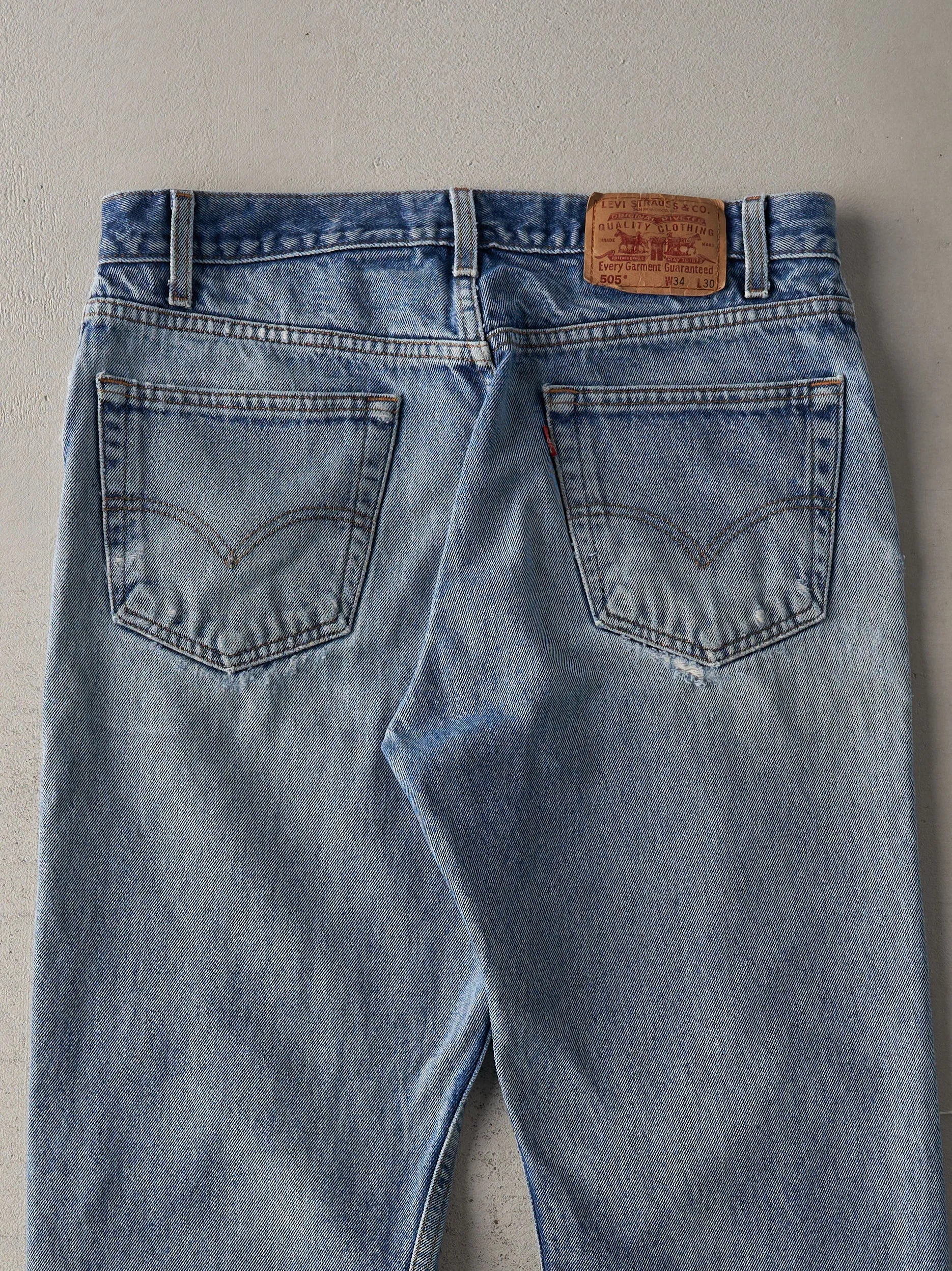 Vintage 90s Mid Wash Distressed Levi's 505 Jeans (34x29) sold by Rebalance Vintage product image thumbnail 4