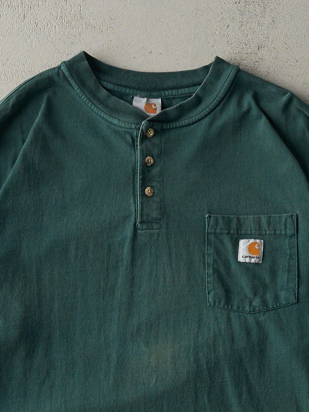 Vintage 90s Green Carhartt Quarter Button Pocket Long Sleeve (XL) sold by Rebalance Vintage product image thumbnail 2