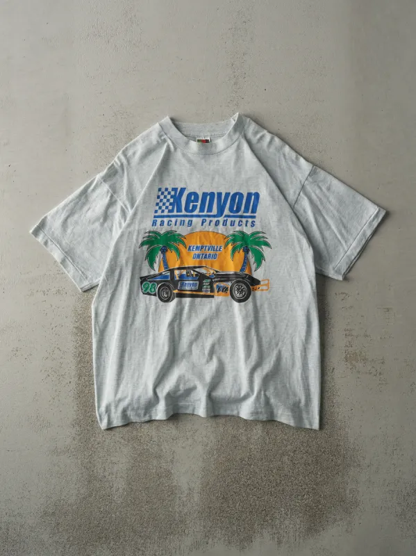Vintage 90s Heather Grey Kenyon Racing Products Single Stitch Tee (M) sold by Rebalance Vintage