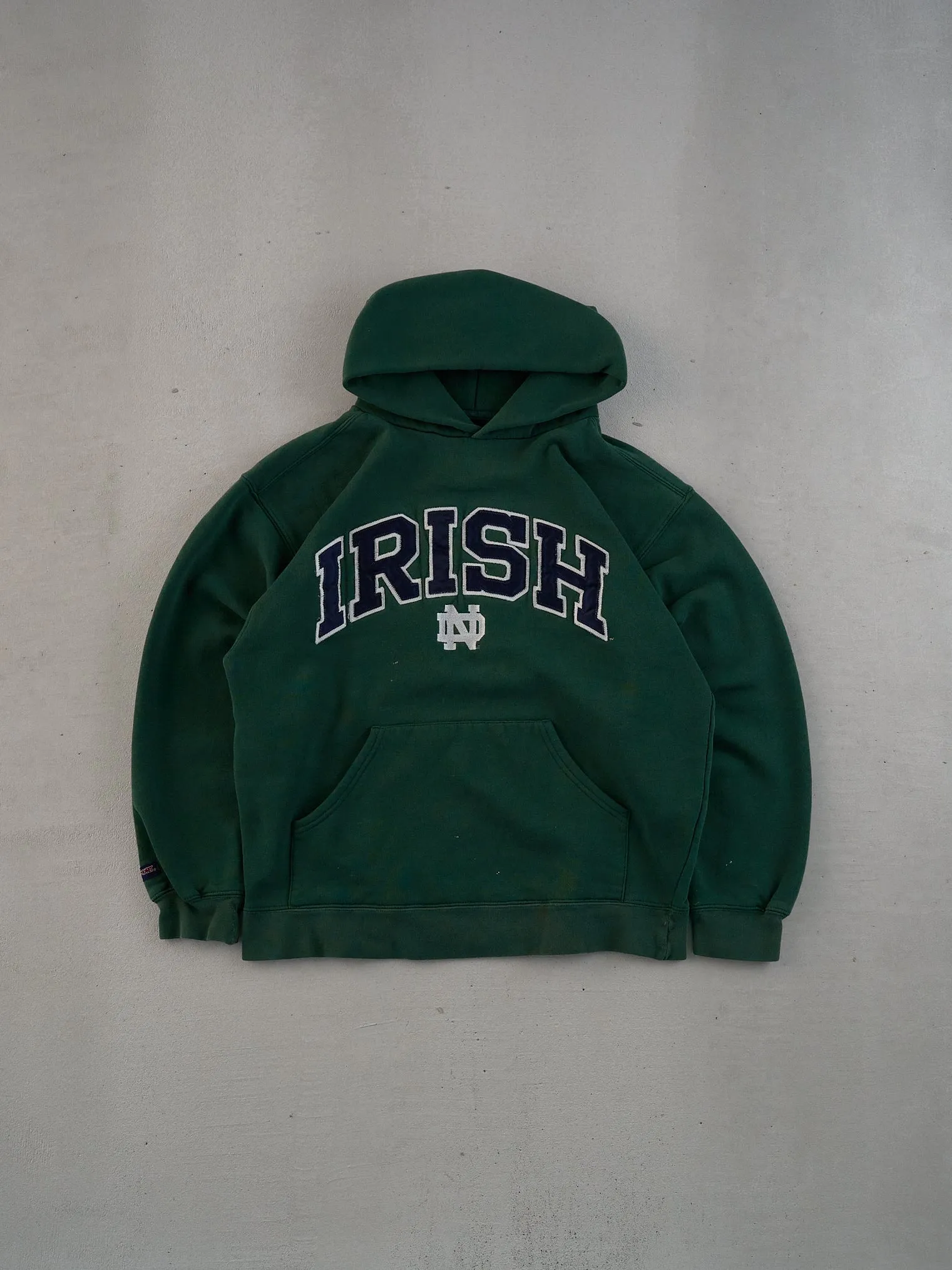 Vintage 90s Pine Green Irish Notre Dame Hoodie (M) sold by Rebalance Vintage