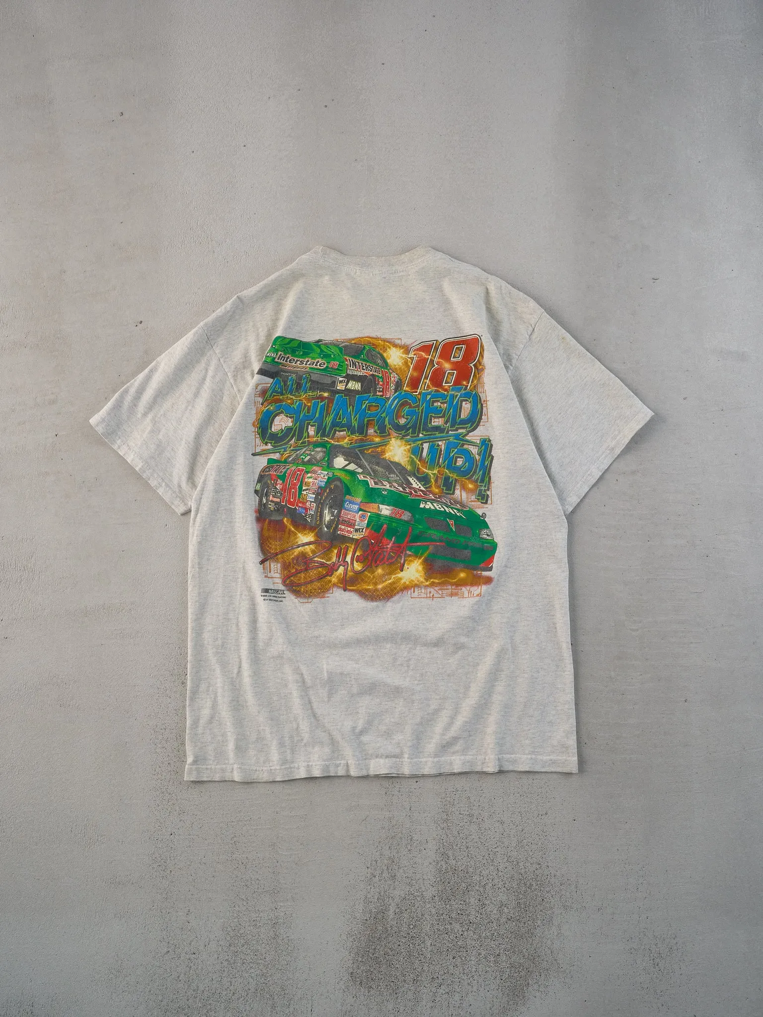 Vintage 00' Grey Interstate Battery Nascar Racing #18 Graphic Tee (L) sold by Rebalance Vintage product image thumbnail 2