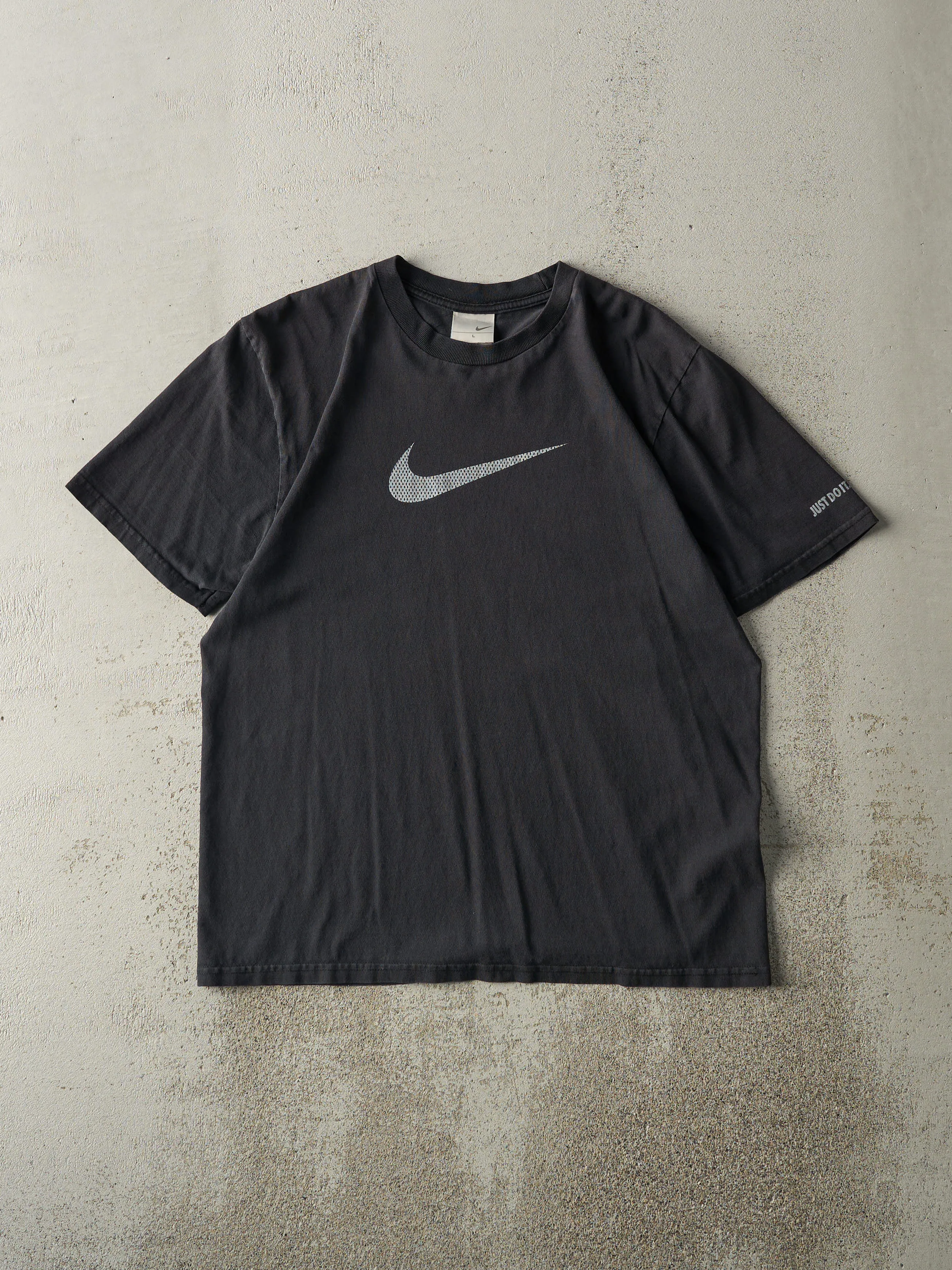 Vintage Y2K Black Nike Swoosh Tee (M) sold by Rebalance Vintage
