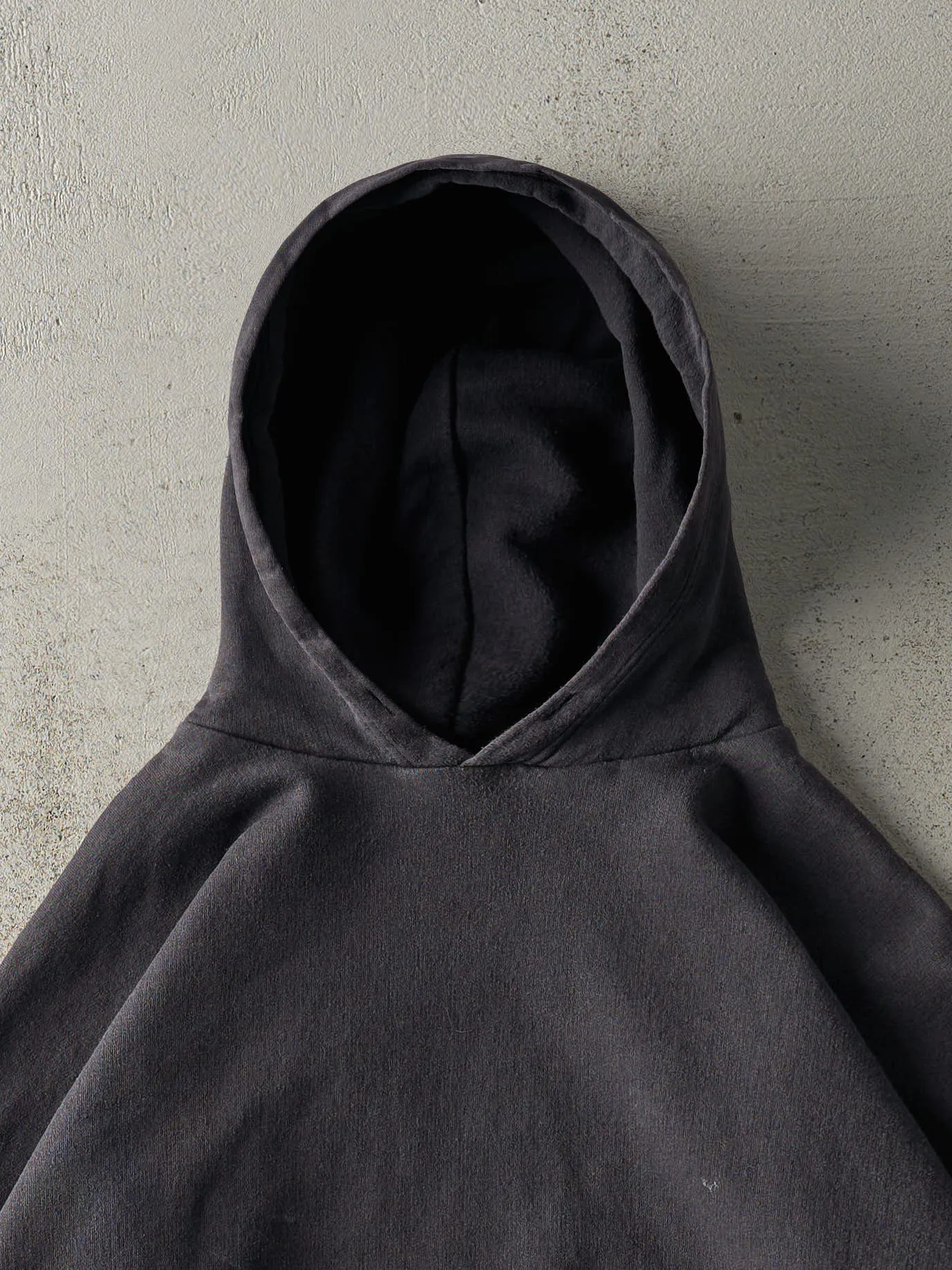 Vintage 90s Faded Black Blank Hoodie (L/XL) sold by Rebalance Vintage product image thumbnail 2
