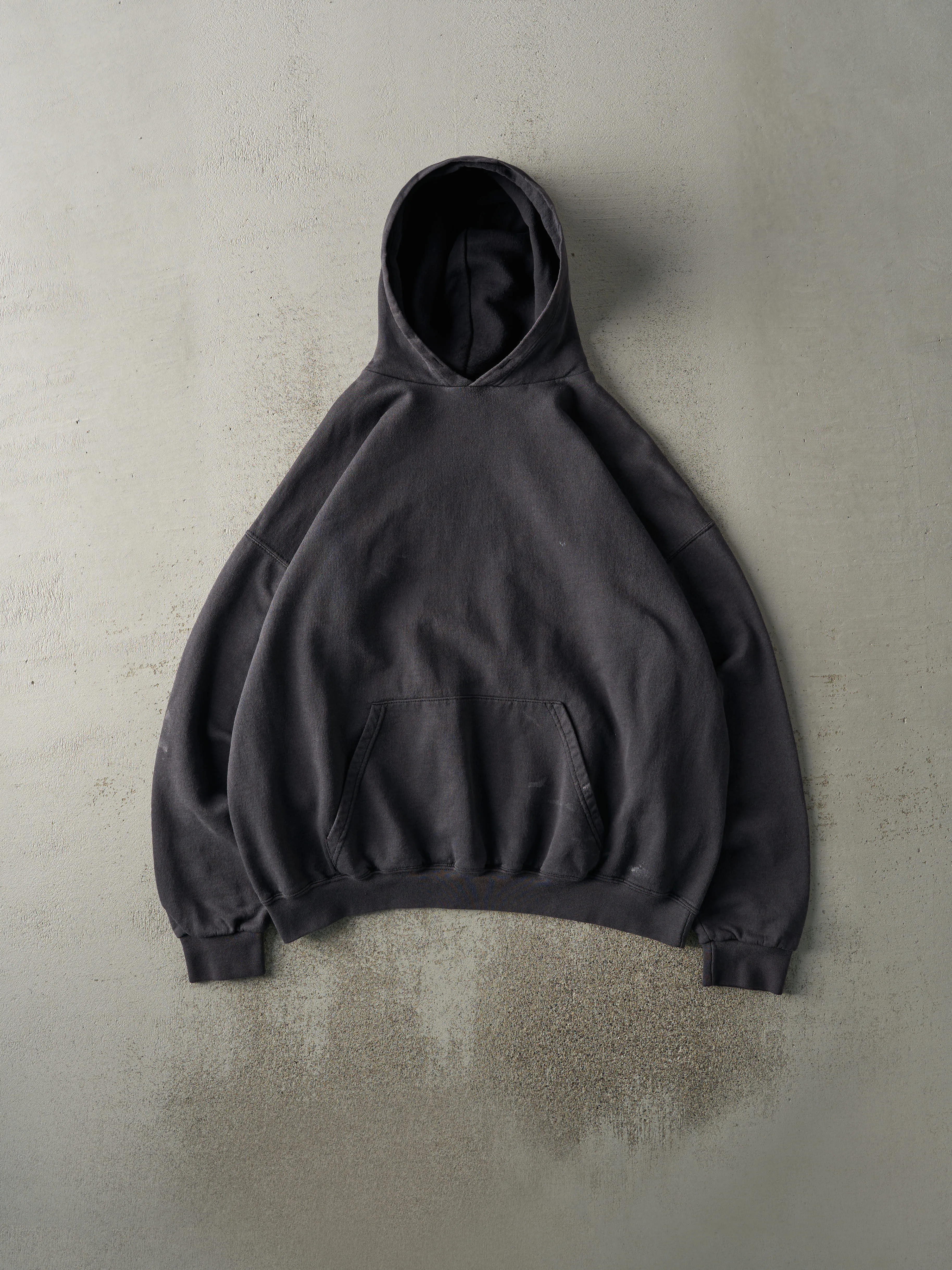 Vintage 90s Faded Black Blank Hoodie (L/XL) sold by Rebalance Vintage