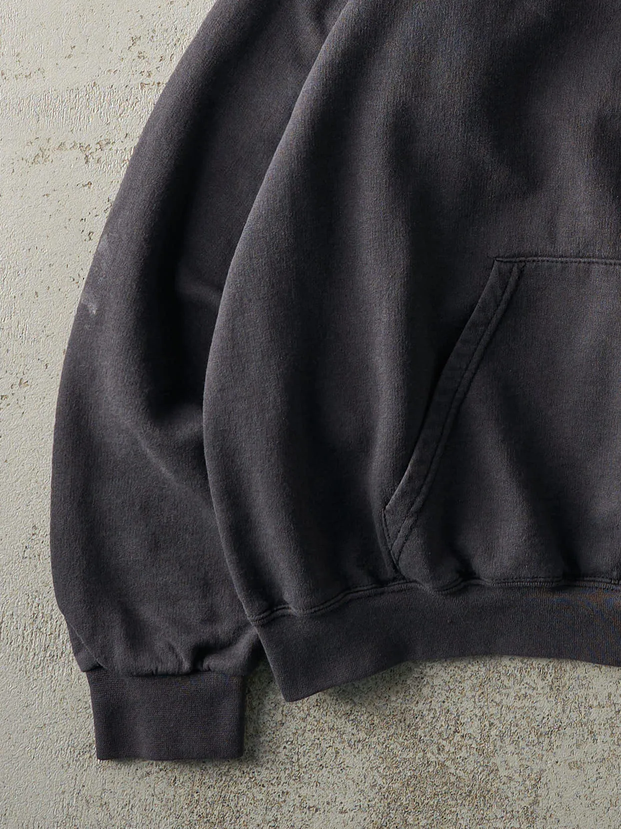 Vintage 90s Faded Black Blank Hoodie (L/XL) sold by Rebalance Vintage product image thumbnail 3